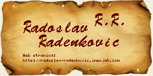 Radoslav Radenković vizit kartica